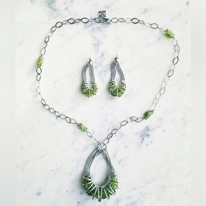 $795 K-BLUE Italian Silver & Natural Tourmaline  Jewelry Set